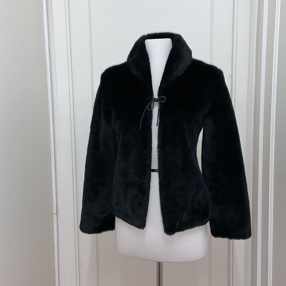 Super Rare Guess Jeans Glamour Faux Fur Jacket Coat - Picture 12 of 13